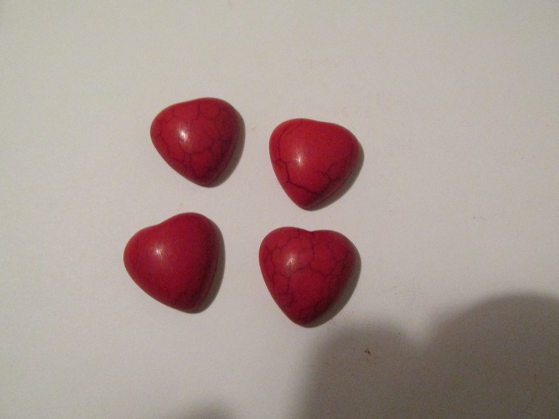 (image for) 20mm Red Heart Cabochon (Bag of 4) #CAB-33
